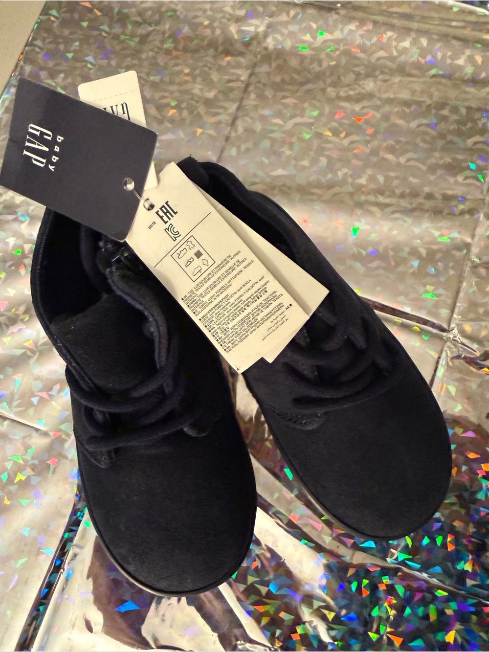 GAP Black Lace-Up Suede Ankle Boots